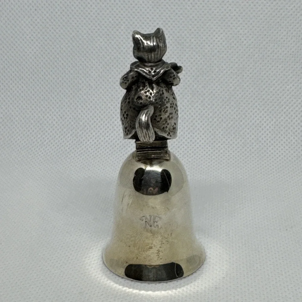Vintage NE Mrs Ribby Beatrix Potter Silverplate Figurine Bell